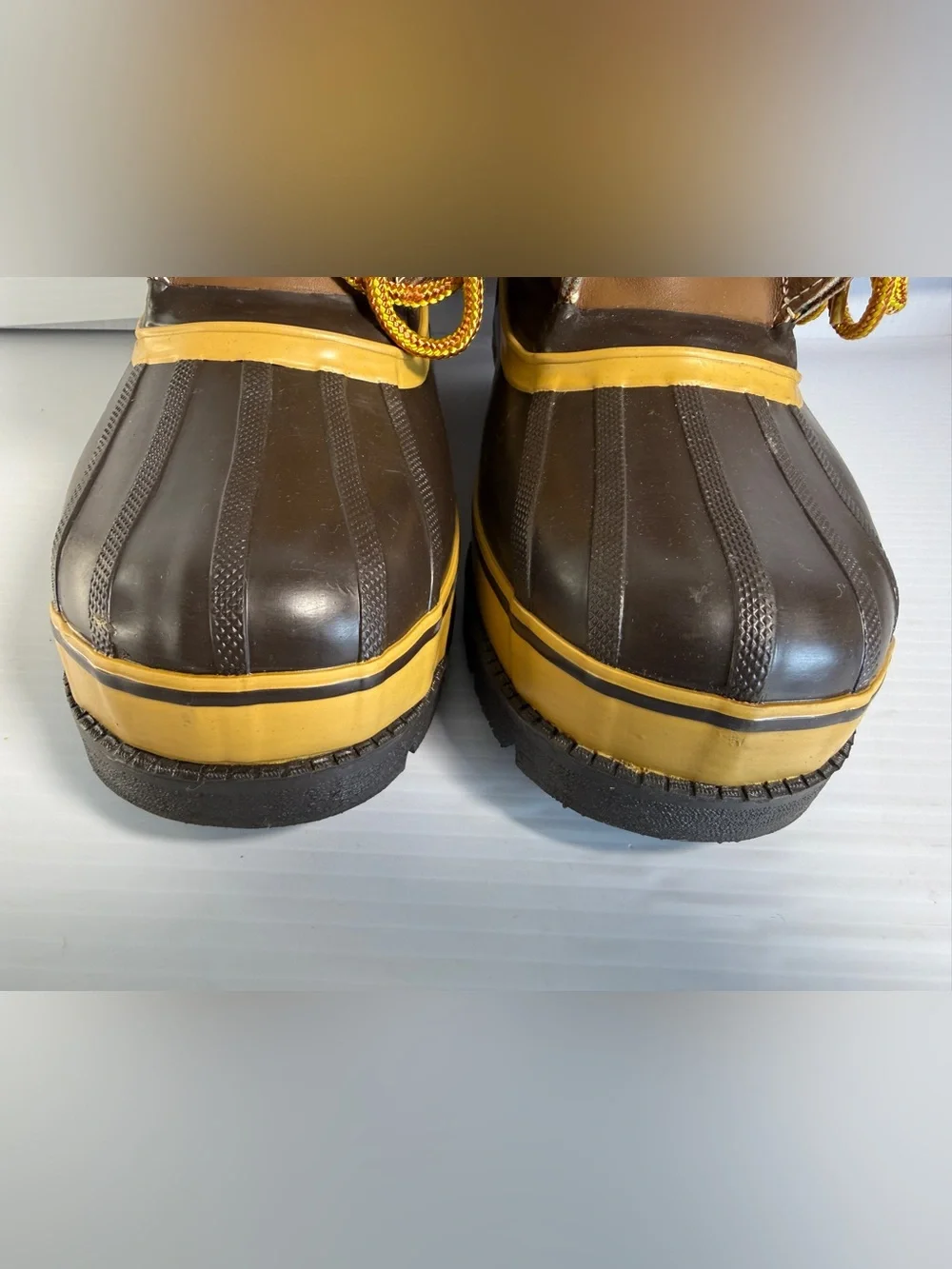 Lake of the Woods Men's Brown Waterproof Winter Boots with Yellow Trim